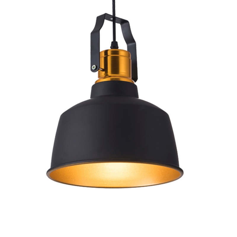 Alessio Black & Brass Industrial Pendant Light