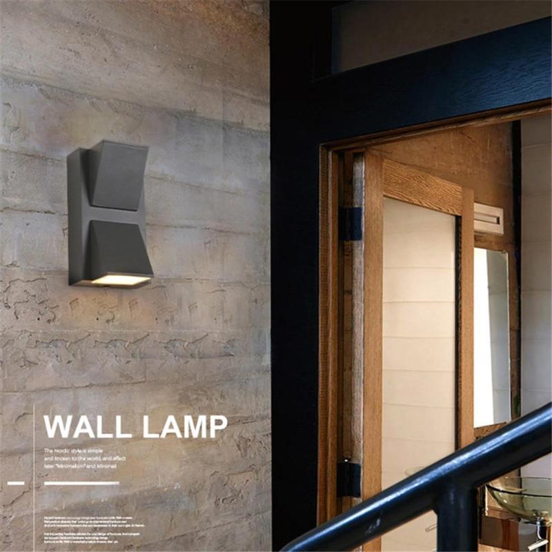 Orr Modern Metal LED Outdoor Wall Lamp on Concrete Wall