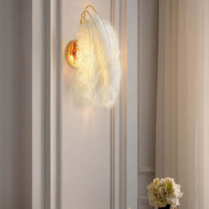 O'Moore Wall Lamp with Feather Shade