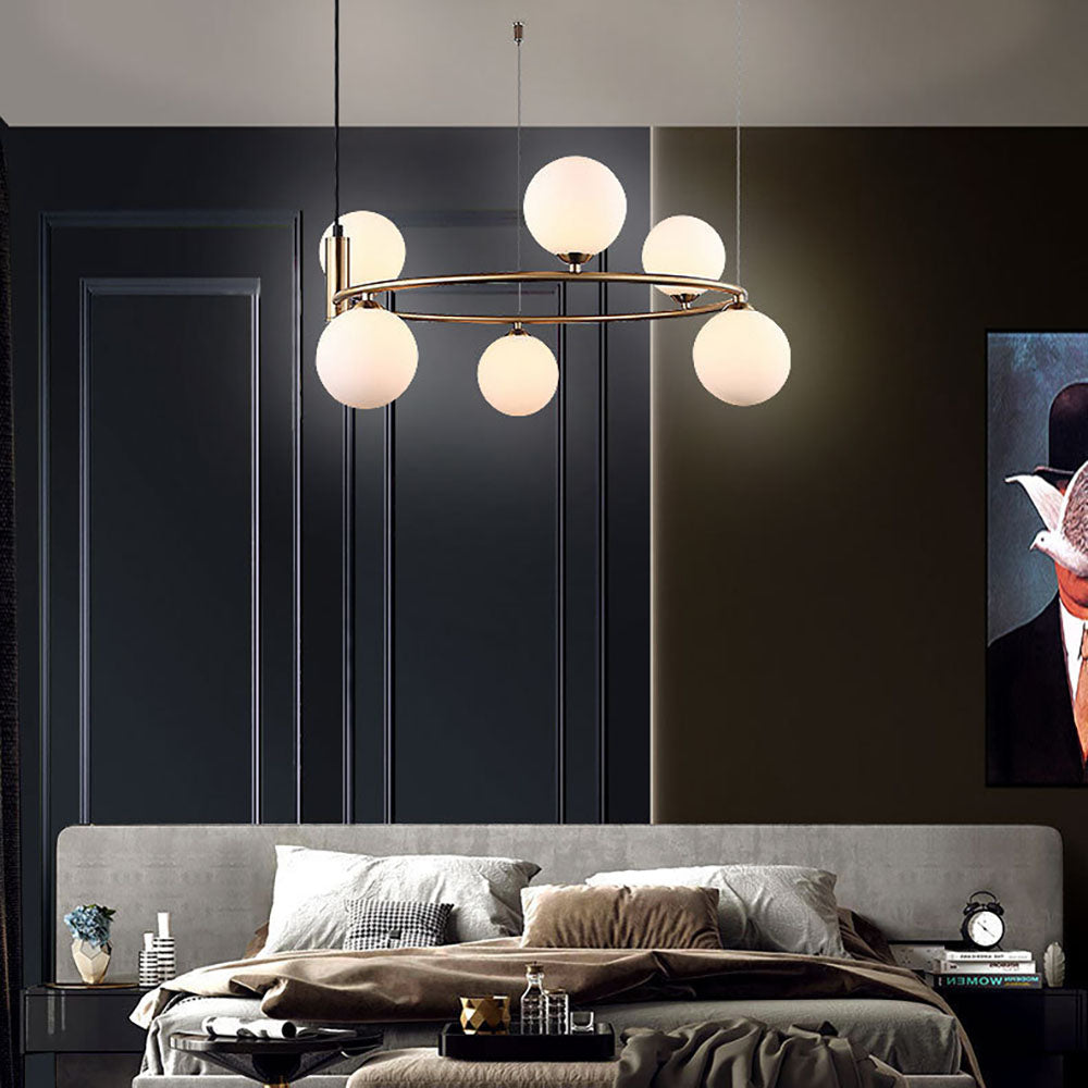 Valentina Nordic Ring Pendant Light in a bedroom setting