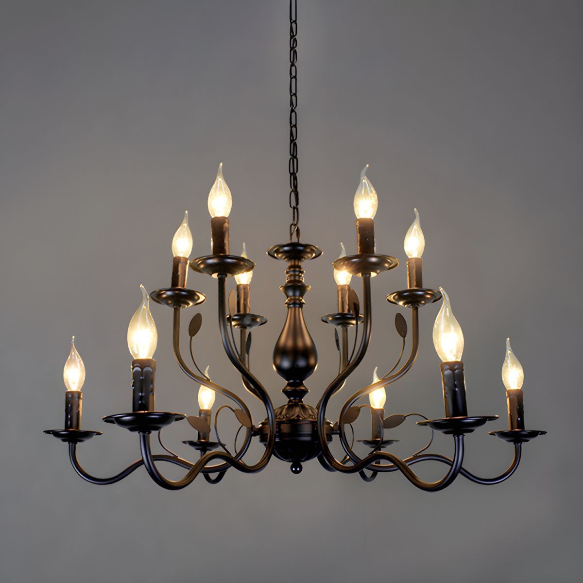 Black Silva Transitional Candle Chain Chandelier