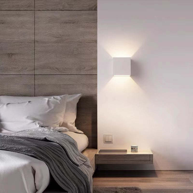 Modern Square LED Wall Lamp in Bedroom