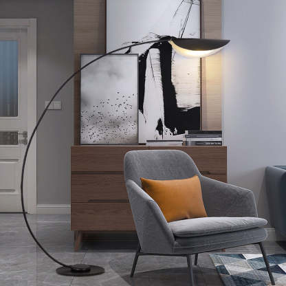 Las Sola Edge arch floor lamp in living room Edge Modern Arch Metal Floor Lamp Bedroom Living Room