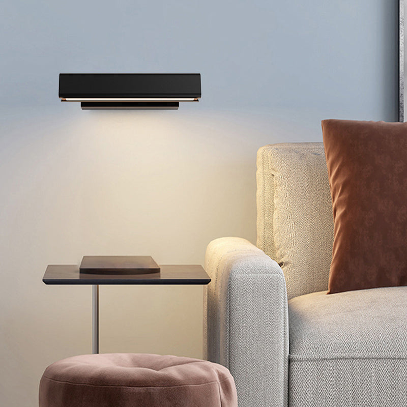 Aqsa black metal rotatable wall lamp for modern lighting.