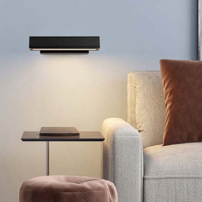 Aqsa black metal rotatable wall lamp for modern lighting.