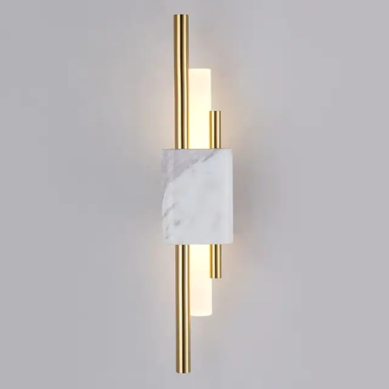 Alana LED Wall Lamp: Gold metal & marble lighting