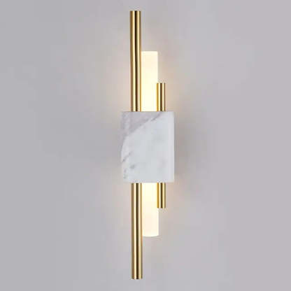 Alana LED Wall Lamp: Gold metal & marble lighting