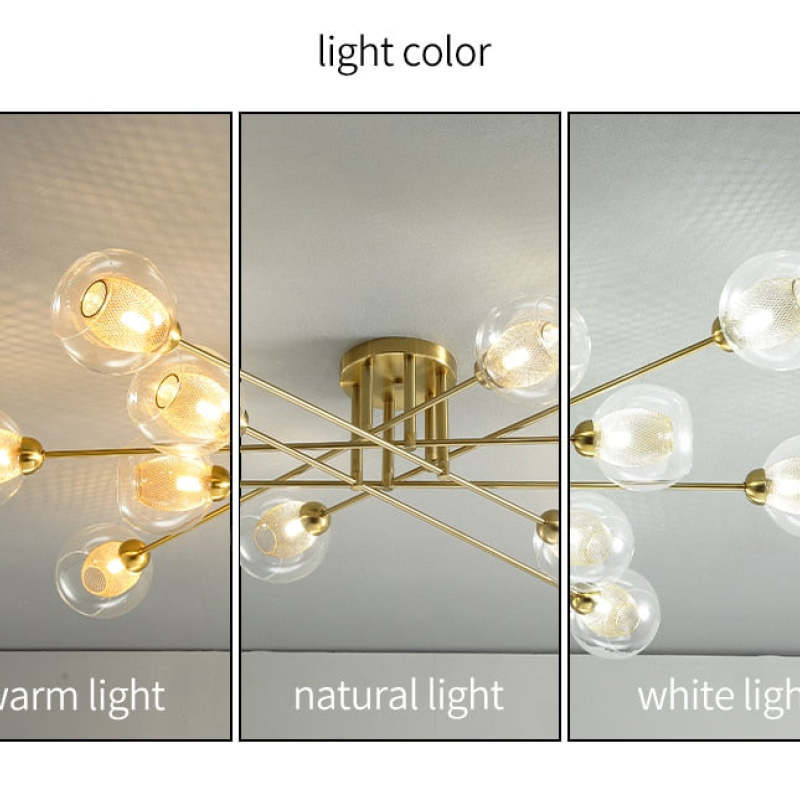Valentina Chandelier light color options: warm, natural, and white light