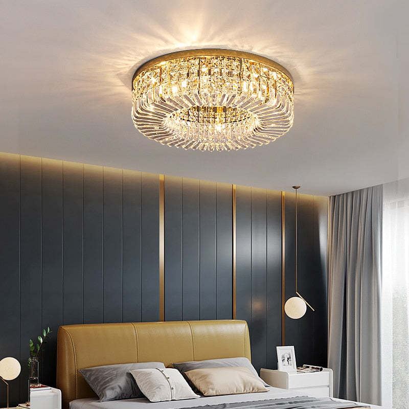Marilyn Luxury Flush Mount Metal/Crystal Ceiling Light