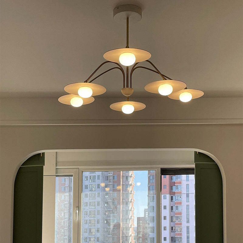 Cairns pendant light with metal and glass shades. Las Sola.