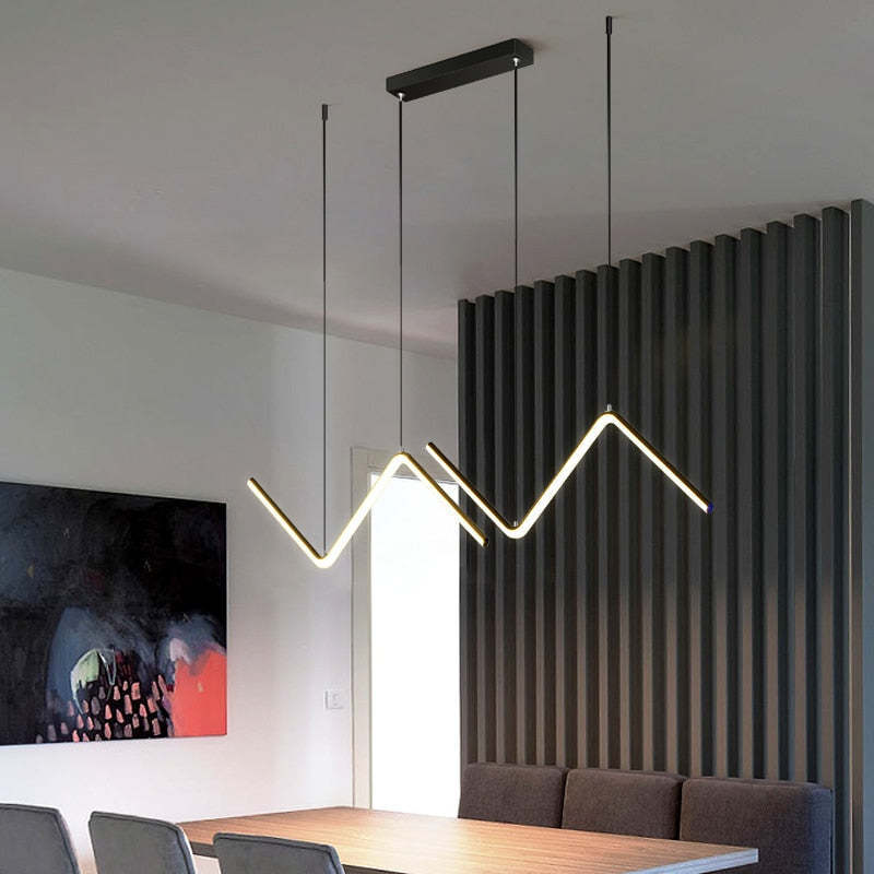 Louise Modern Pendant Light, Wavy Linear Design
