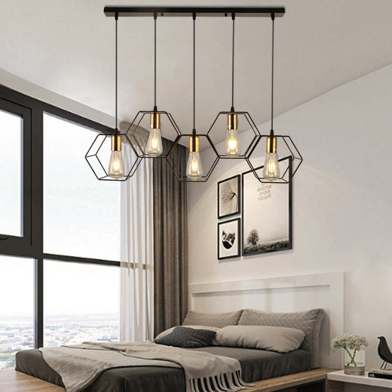 Farmhouse 5-Light Pendant Chandelier in Bedroom