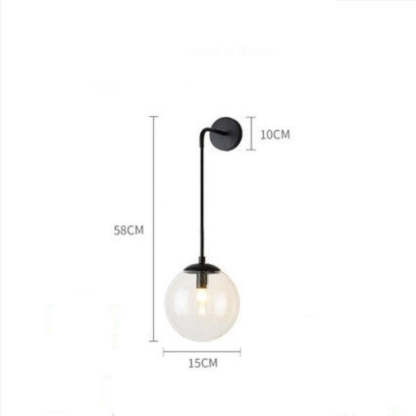 Valentina LED Wall Lamp Dimensions - Black Finish