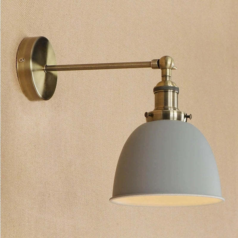 Brady Wall Lamp - Gray Retro Metal LED Bedroom Light