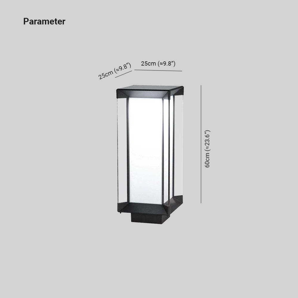 Orr Cuboid Solar Lamp dimensions: 25x25x60cm, modern outdoor light