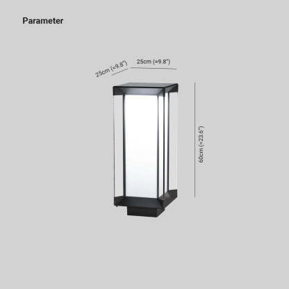 Orr Cuboid Solar Lamp dimensions: 25x25x60cm, modern outdoor light