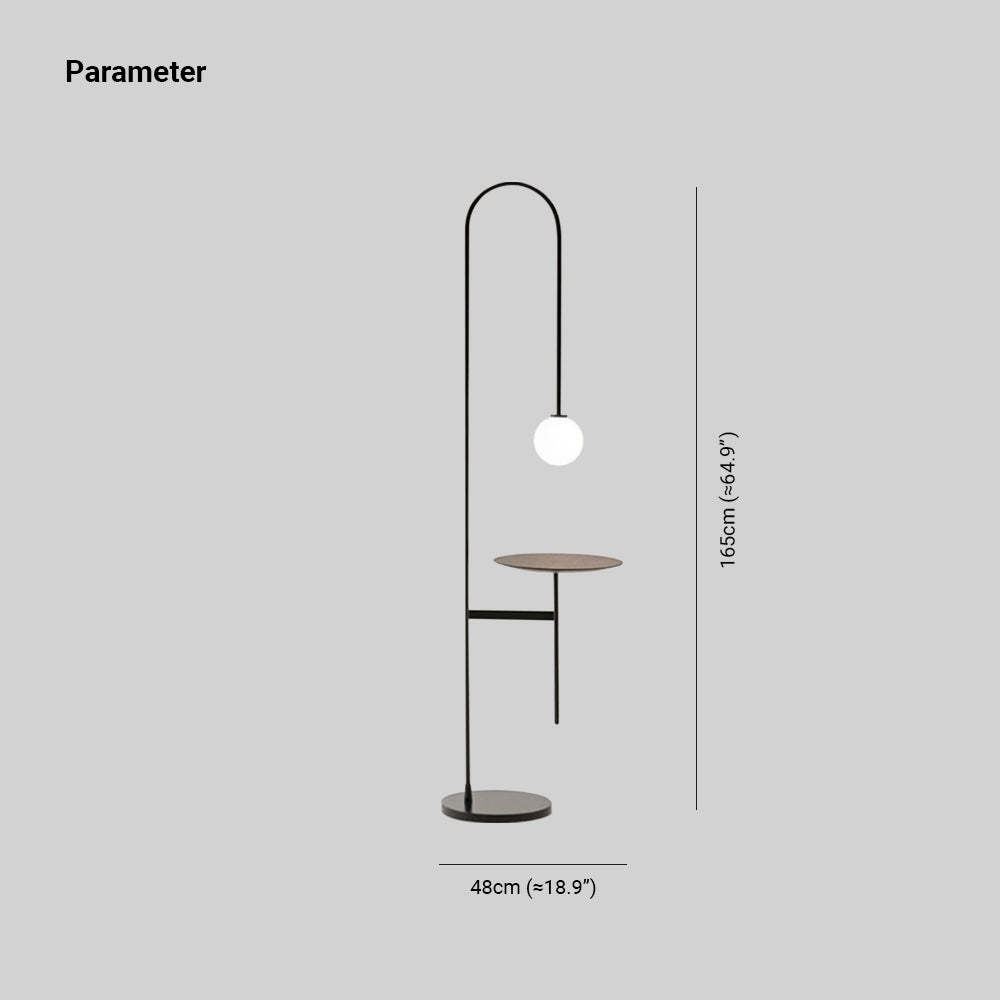 Valentina floor lamp with side table. Modern lighting solution.