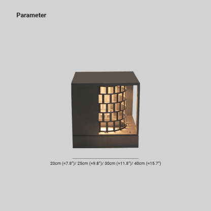 Riley Outdoor Pillar Light Dimensions, Metal and Acrylic