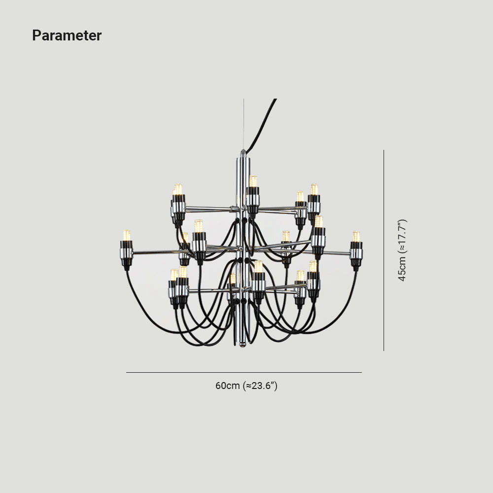Alessio Retro Metal Chandelier dimensions for dining room, 60x45cm