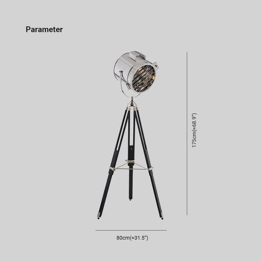 Salgado Retro Tripod Floor Lamp - Dimensions and Details