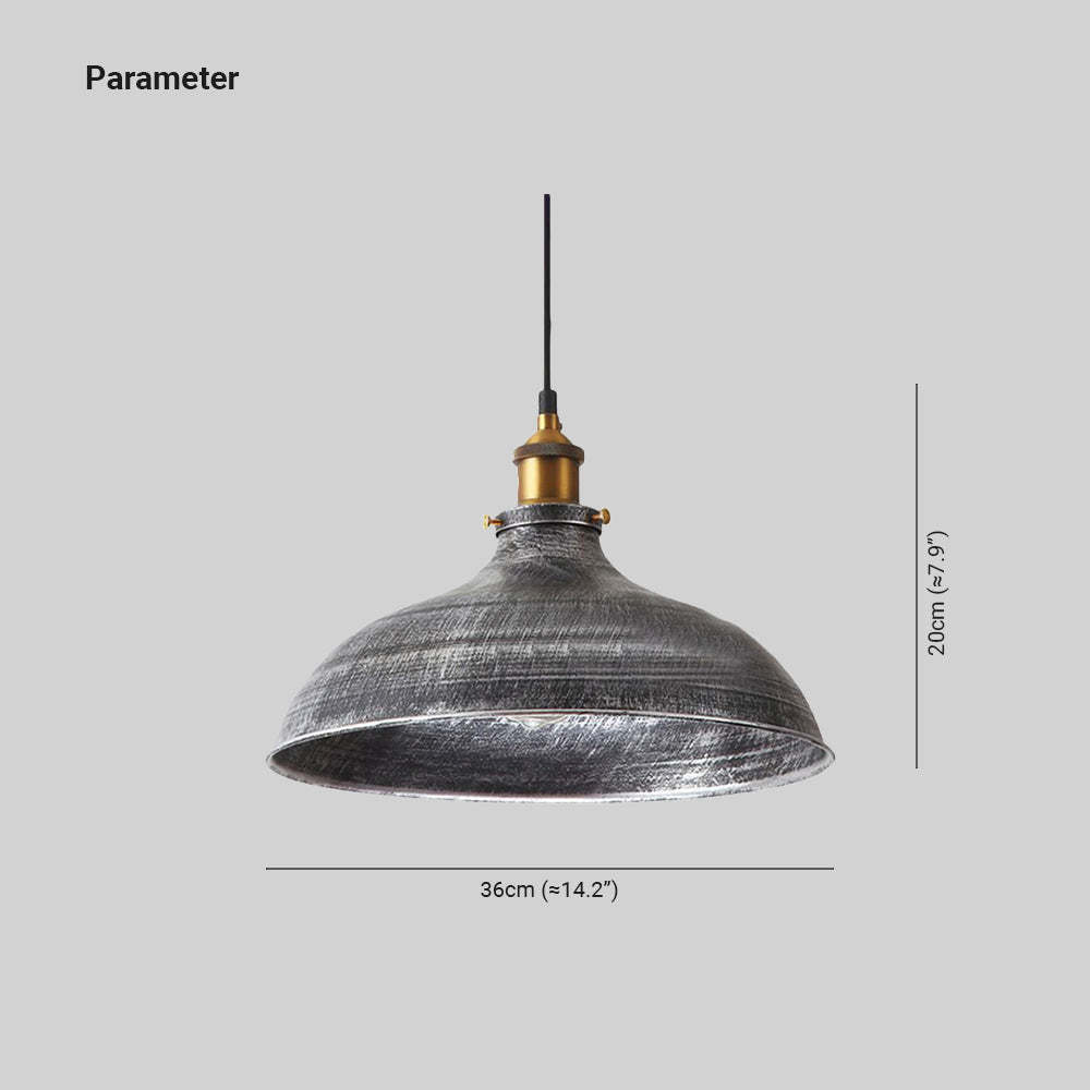 Alessio distressed metal bowl pendant light dimensions