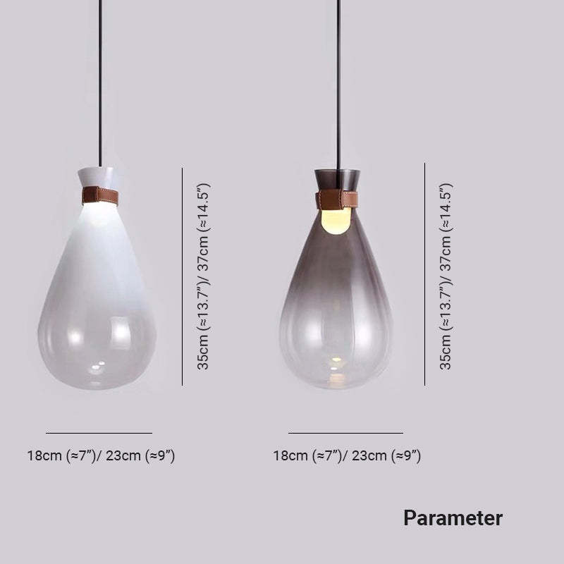 Hailie glass pendant light dimensions