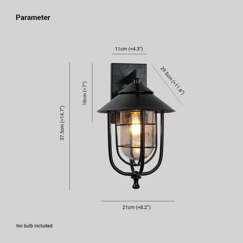 Alessio metal outdoor wall lamp dimensions