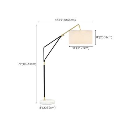 Eryn floor lamp dimensions: height 71", shade 18" wide Eryn Floor Lamp Round Basic Nordic Modern Fabric Bedroom
