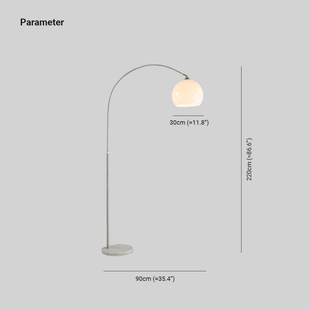 Salgado Floor Arc Lamp Dimensions - 90cm, 220cm, 30cm