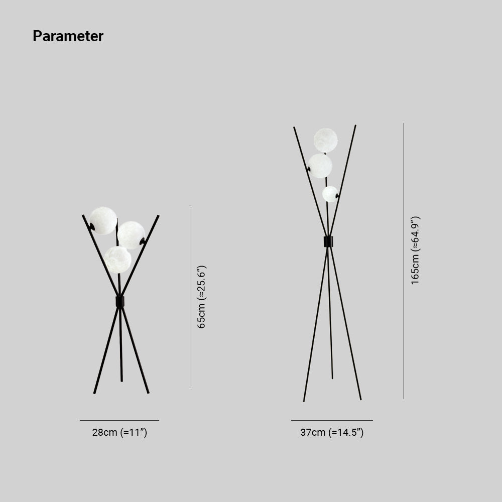 Valentina Tripod Floor Lamp/Table Lamp, Metal/Acrylic