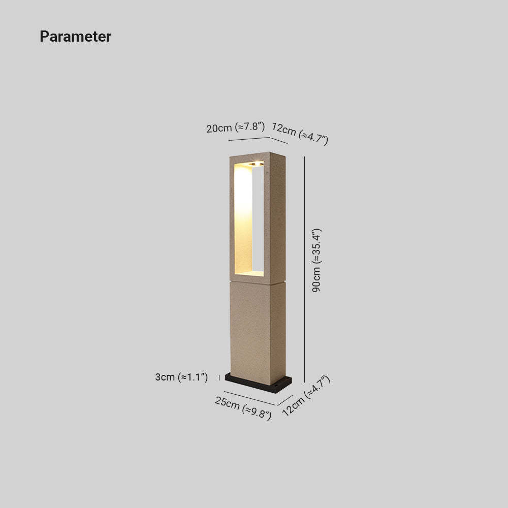 Pena Modern Path Light Dimensions, Gray, 3D view