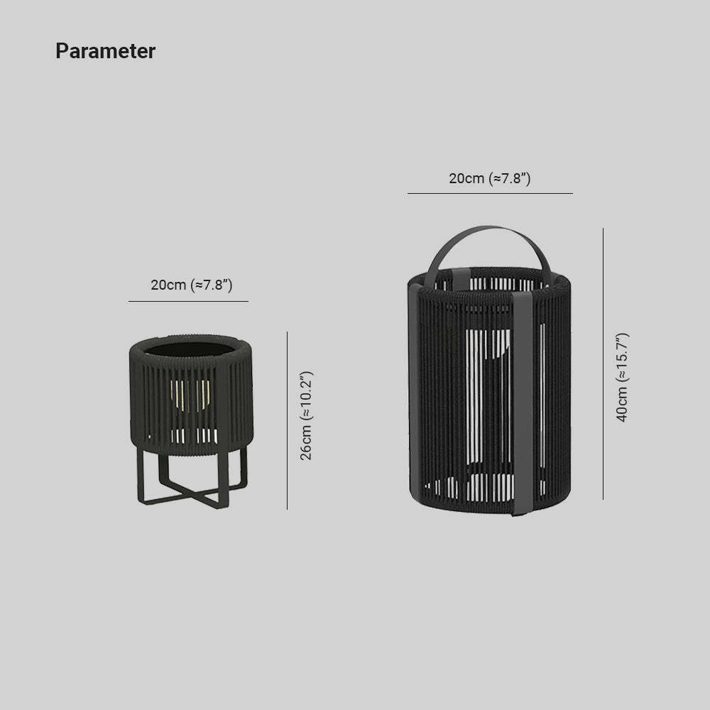 Orr solar floor lamp dimensions: 20x26cm & 20x40cm