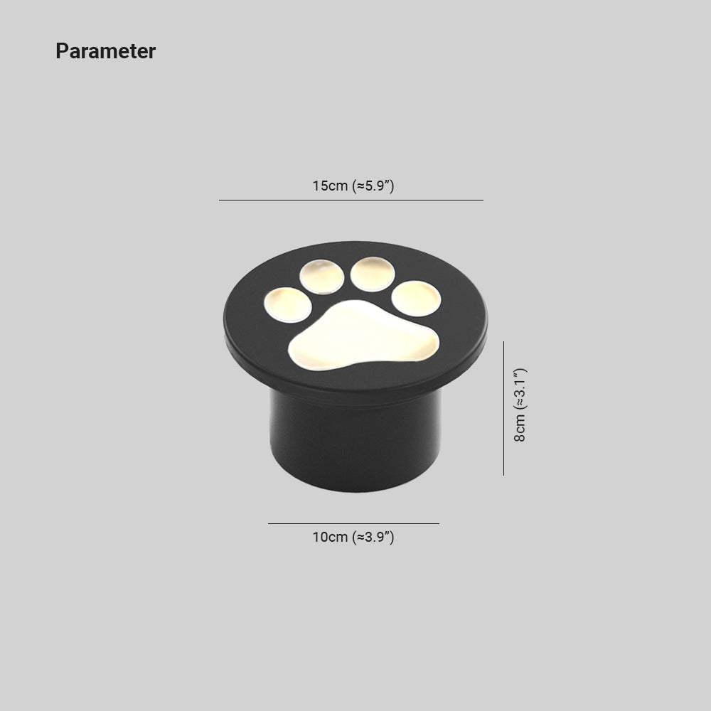 Minori Cat Paw Outdoor Ground Light Dimensions