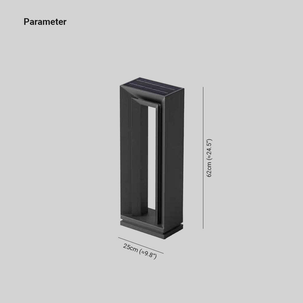 Pena Modern Outdoor Path Light dimensions, showing the size of the light
