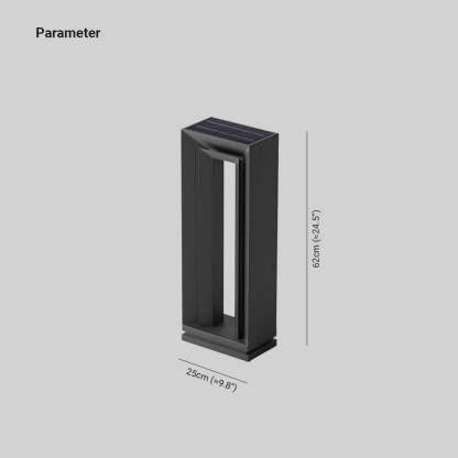 Pena Modern Outdoor Path Light dimensions, showing the size of the light