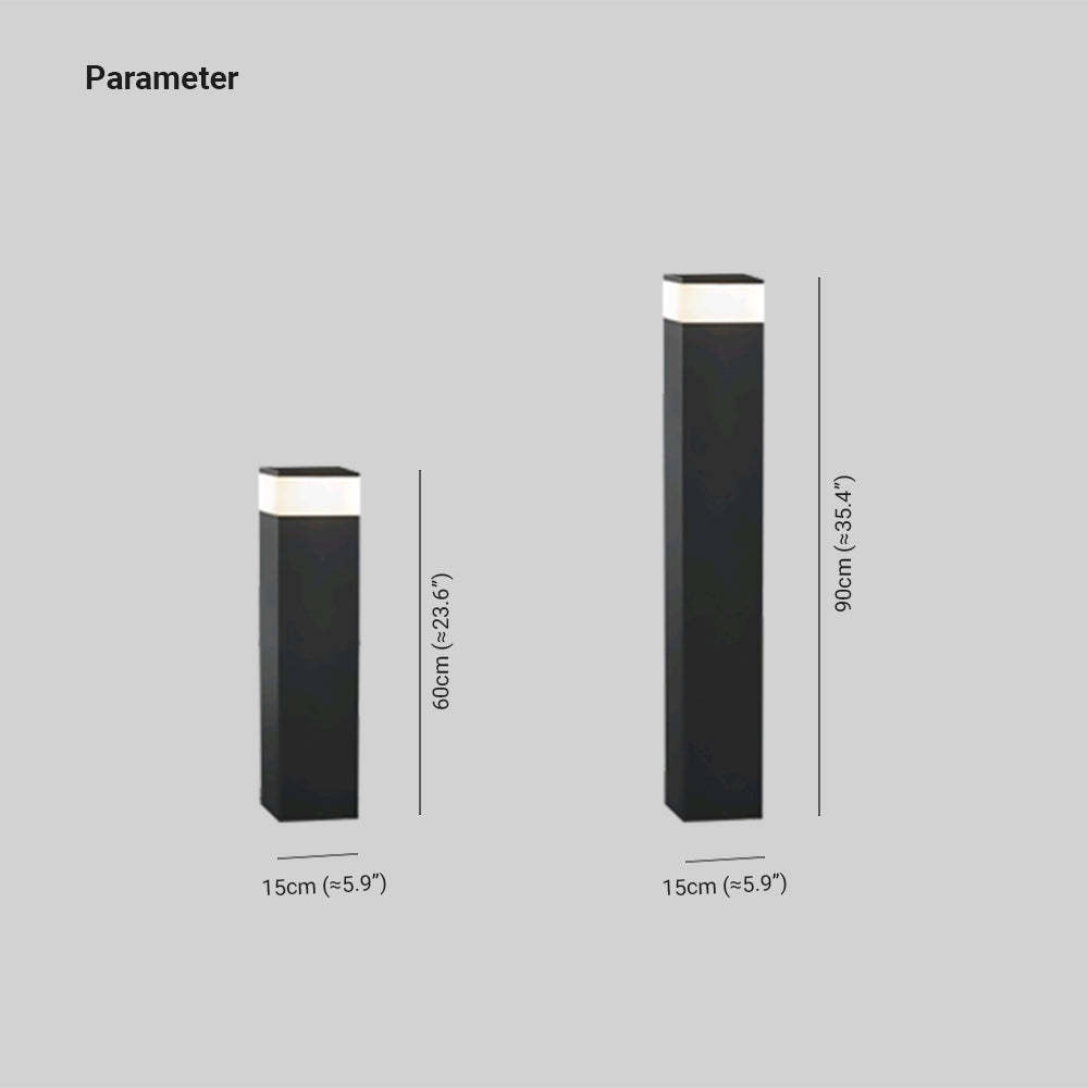 Orr Modern Path Light Dimensions - 60cm and 90cm Height