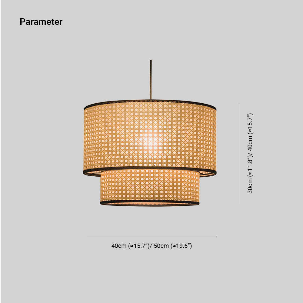 Ritta Japanese Rattan Pendant Light dimensions, 40cm, 30cm