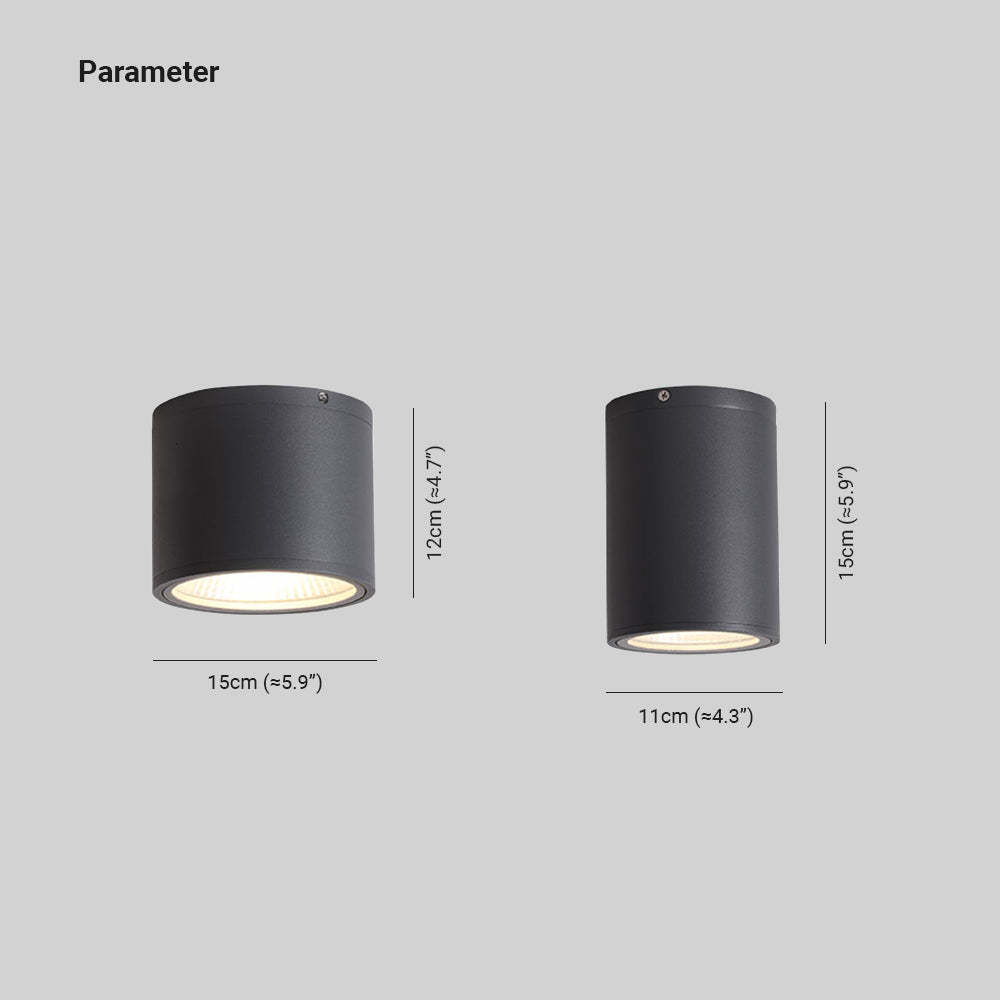 Orr Modern Cylindrical Flush Mount Ceiling Light Metal Glass