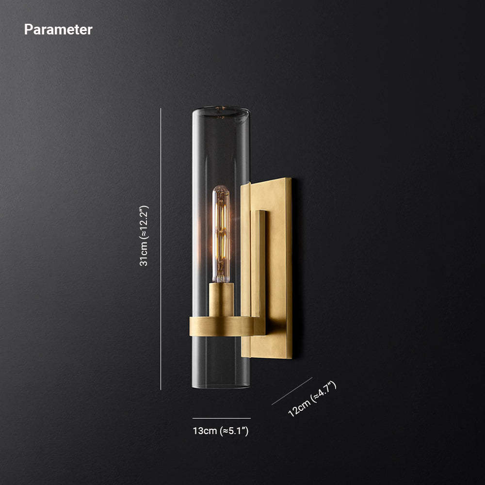 Leigh Glass Cylinder Wall Light dimensions