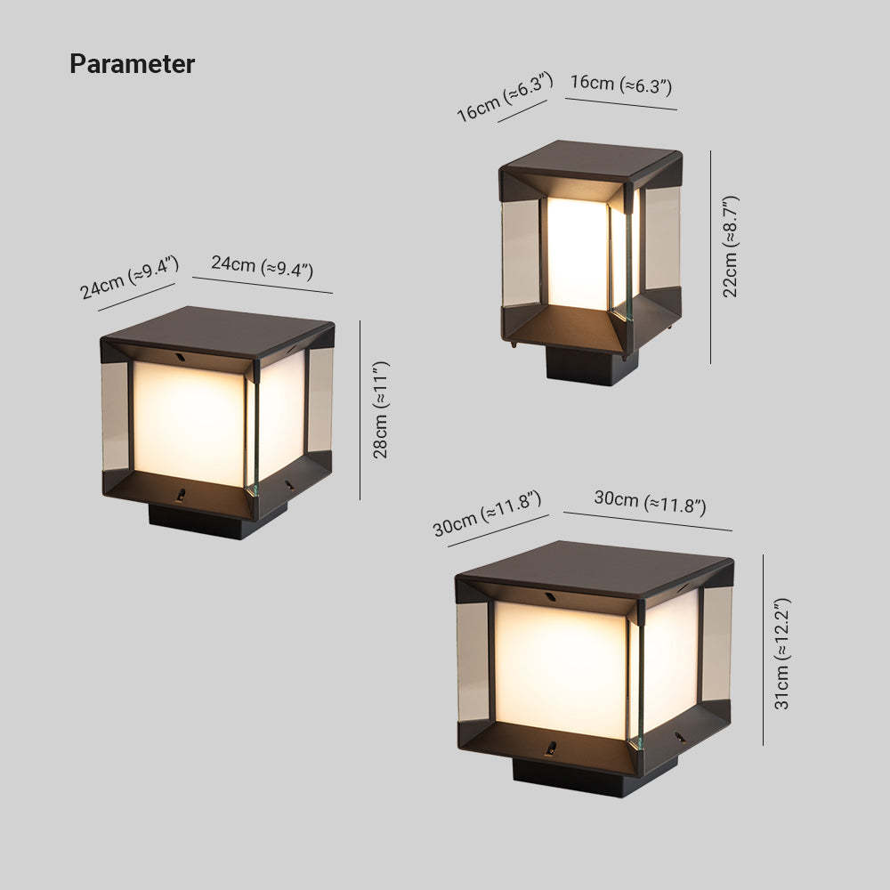 Riley Modern Outdoor Lamp - Dimensions and Parameter