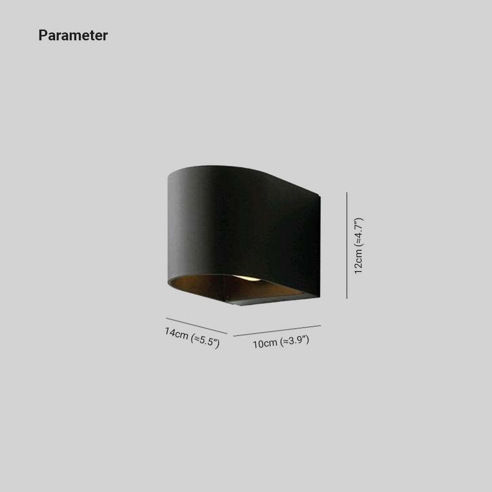 Orr Modern Cylinder Outdoor Wall Lamp Dimensions