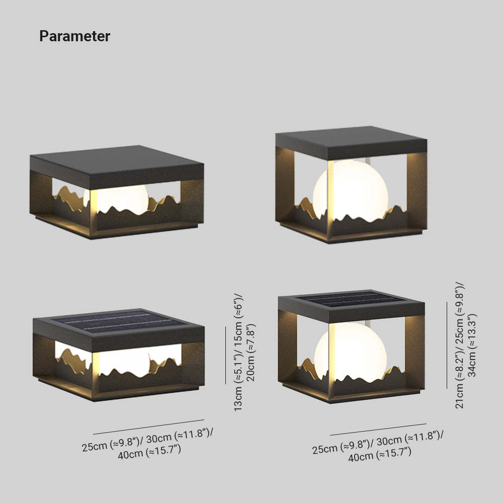 Riley Outdoor Lamp Dimensions, Metal frame with warm light