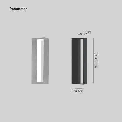 Orr Modern Outdoor Wall Lamp dimensions - 30cm x 13cm