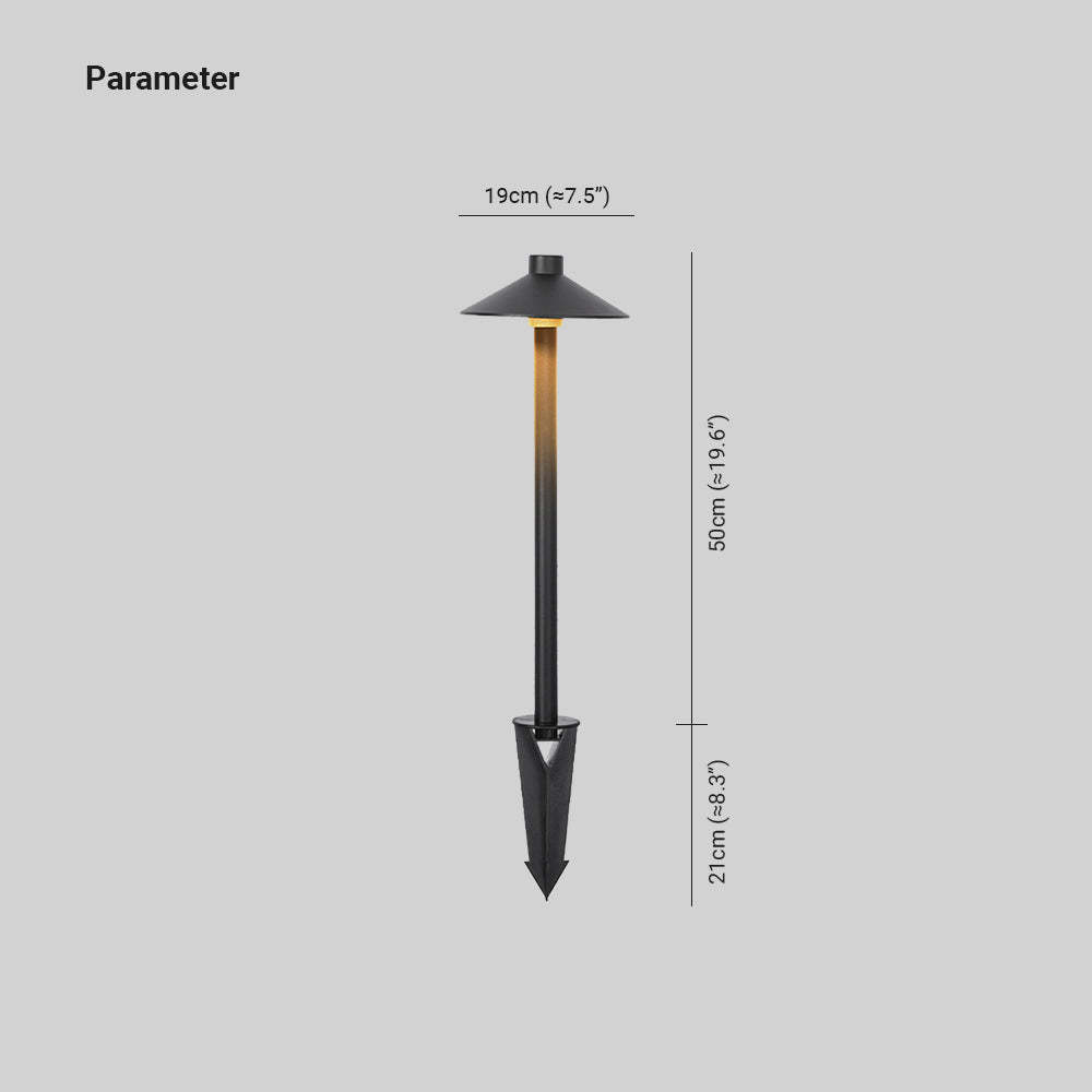 Carins Outdoor Path Light dimensions, black metal