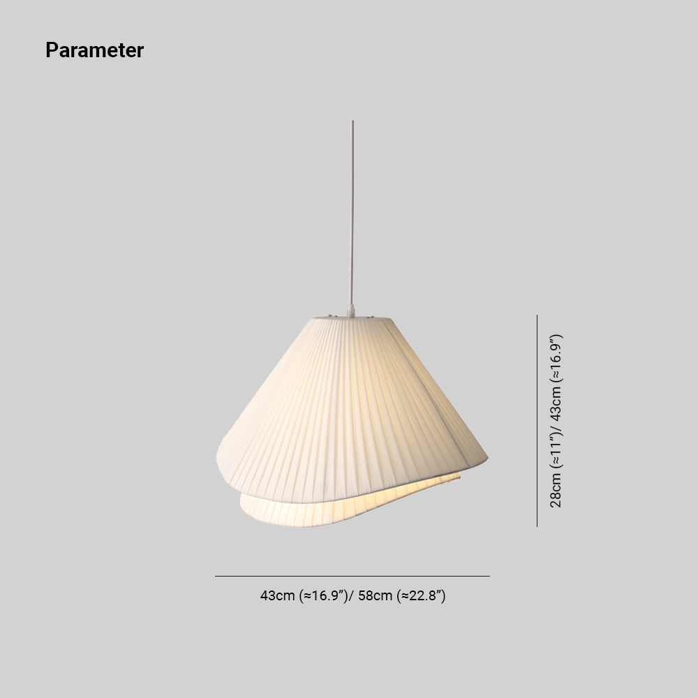 Renée Minimalist Double Overlap Fabric LED Pendant Light