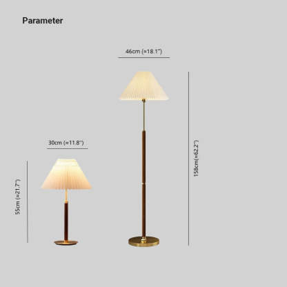 Ozawa Simple Walnut/Metal/Fabric, Table/Floor Lamp, Living Room