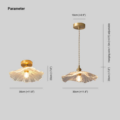 Carins Flower Glass Light Dimensions