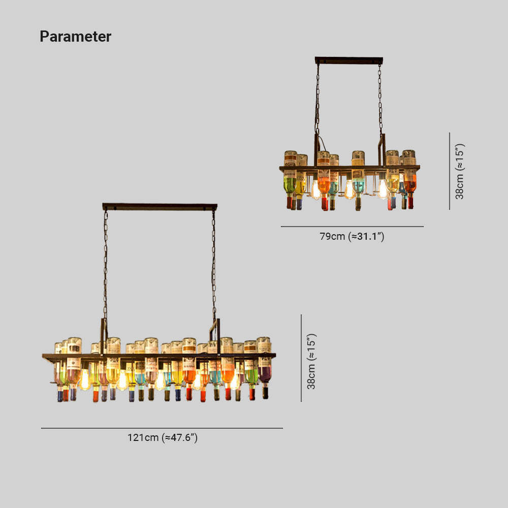 Hailie pendant light dimensions, 121cm and 79cm