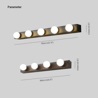 Valentina Metal Wall Lamp Dimensions, 70cm and 60cm models