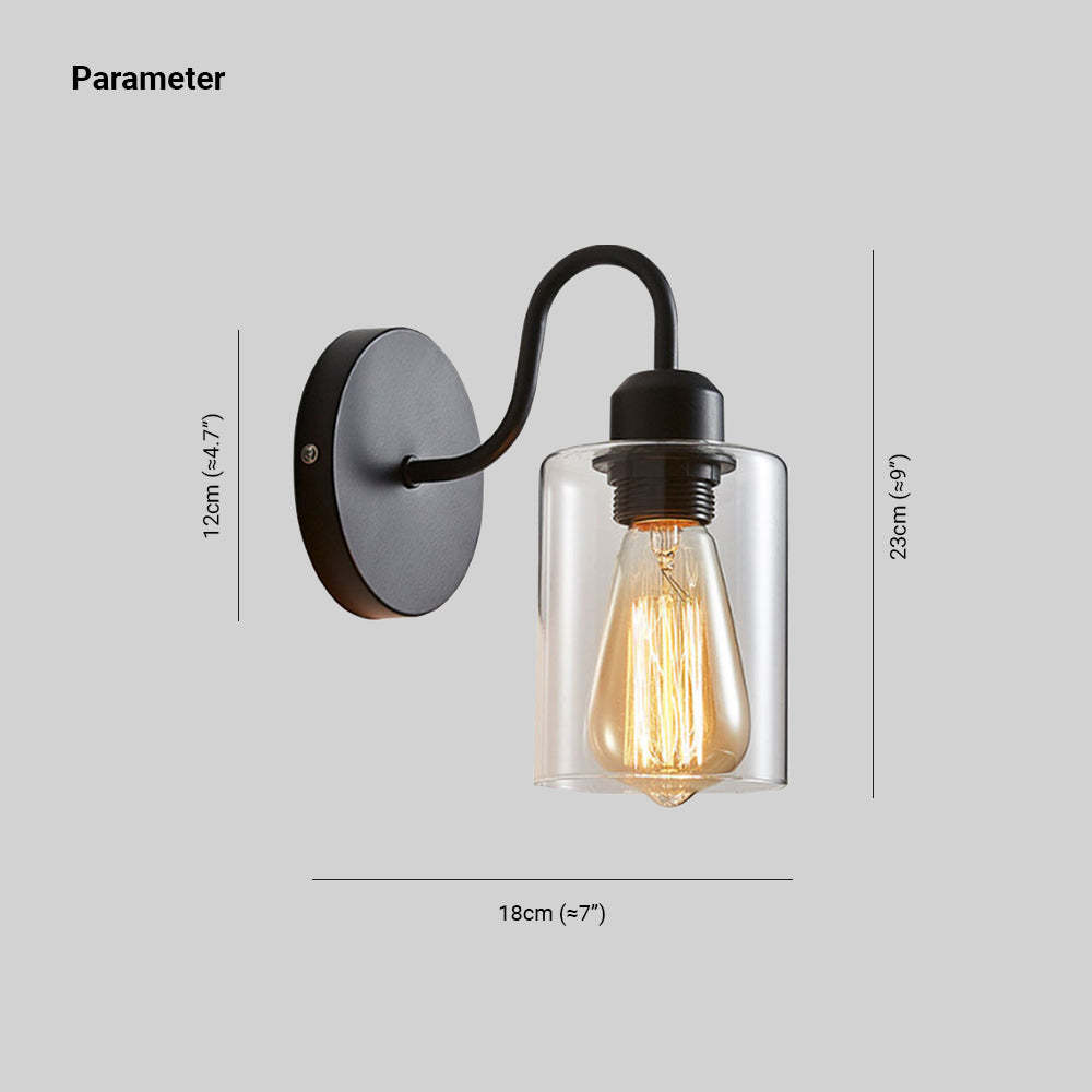 Alessio Vintage Industrial Wall Lamp Dimensions